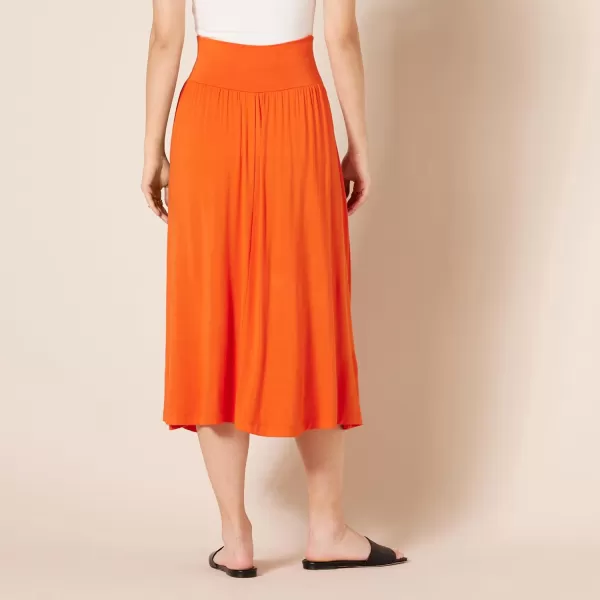 Amazon Essentials Womens Jersey Pull On Midi Length SkirtOrange