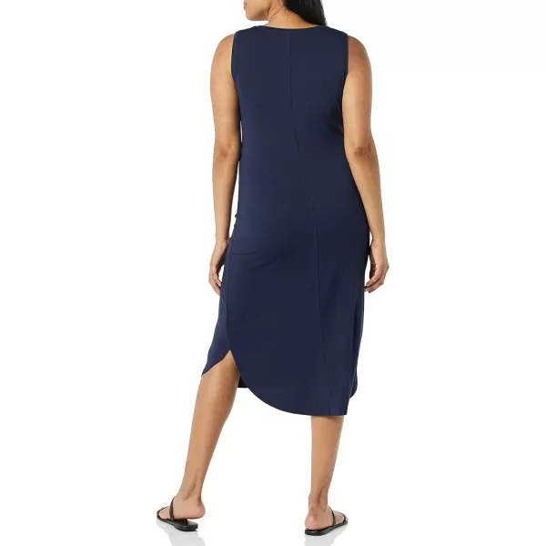 Amazon Essentials Womens Jersey RegularFit Sleeveless vNeck Midi Dress Previously Daily RitualRayon Blend Navy