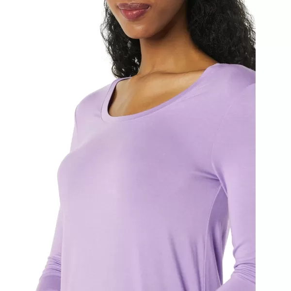 Amazon Essentials Womens Jersey RelaxedFit LongSleeve Scoopneck Swing Tunic Previously Daily RitualRayon Blend Lilac