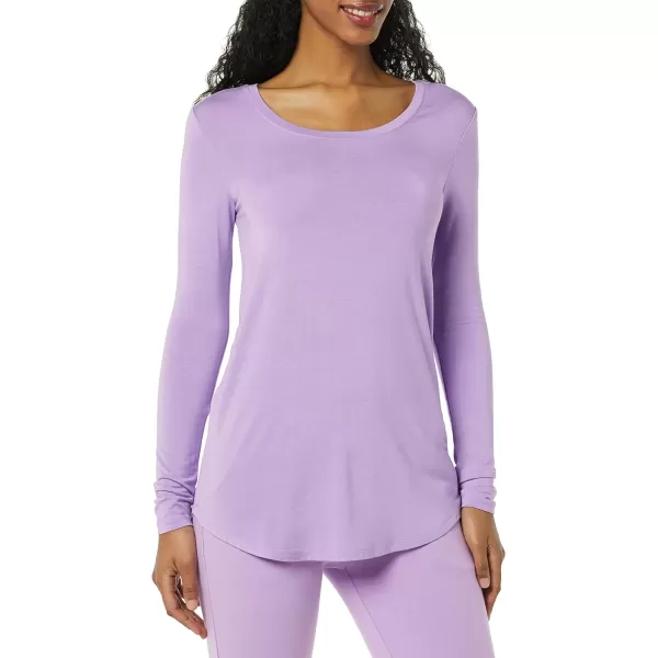 Amazon Essentials Womens Jersey RelaxedFit LongSleeve Scoopneck Swing Tunic Previously Daily RitualRayon Blend Lilac