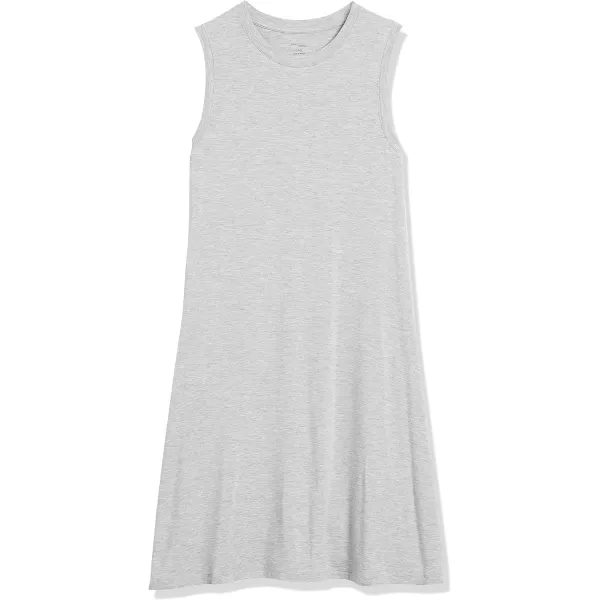 Amazon Essentials Womens Jersey RelaxedFit MuscleSleeve Swing Dress Previously Daily RitualRayon Blend Light Grey Heather