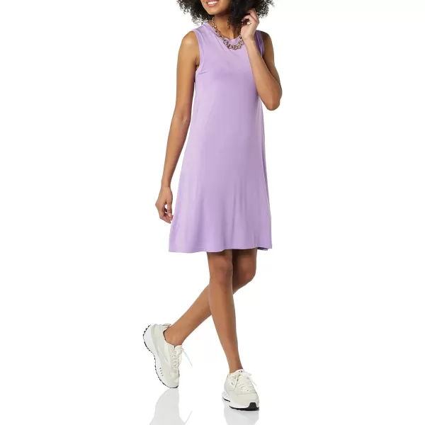 Amazon Essentials Womens Jersey RelaxedFit MuscleSleeve Swing Dress Previously Daily RitualRayon Blend Lilac