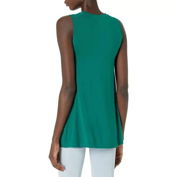 Amazon Essentials Womens Jersey RelaxedFit MuscleSleeve Swing Tunic Previously Daily RitualSustainably Sourced Rayon Blend Dark Emerald Green