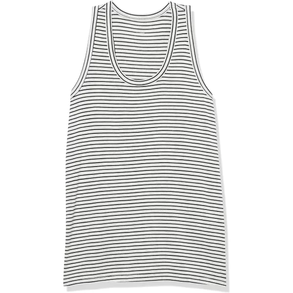 Amazon Essentials Womens Jersey Scoopneck Racerback Tank Top Previously Daily RitualRayon Blend Black Grey Heather Stripe