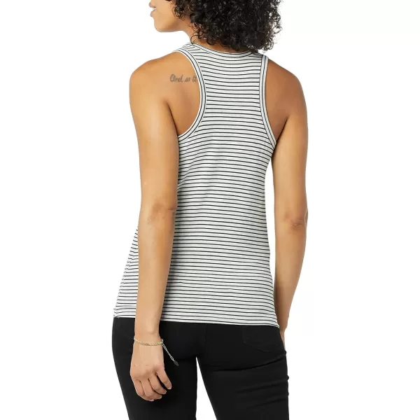 Amazon Essentials Womens Jersey Scoopneck Racerback Tank Top Previously Daily RitualRayon Blend Black Grey Heather Stripe