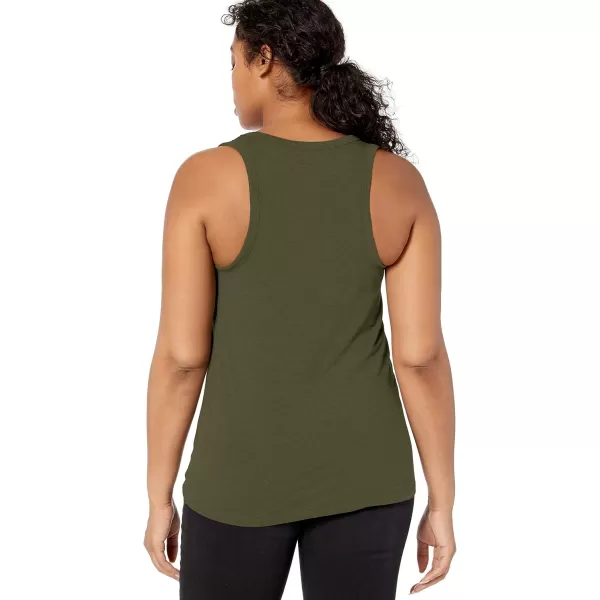 Amazon Essentials Womens Jersey Scoopneck Racerback Tank Top Previously Daily RitualRayon Blend Forest Green