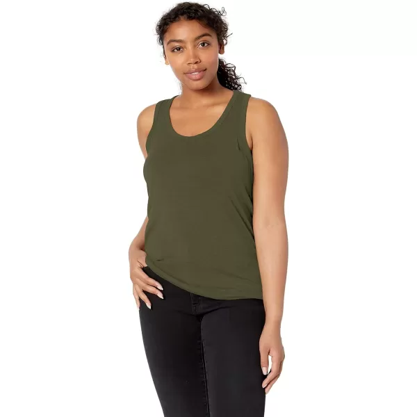 Amazon Essentials Womens Jersey Scoopneck Racerback Tank Top Previously Daily RitualRayon Blend Forest Green