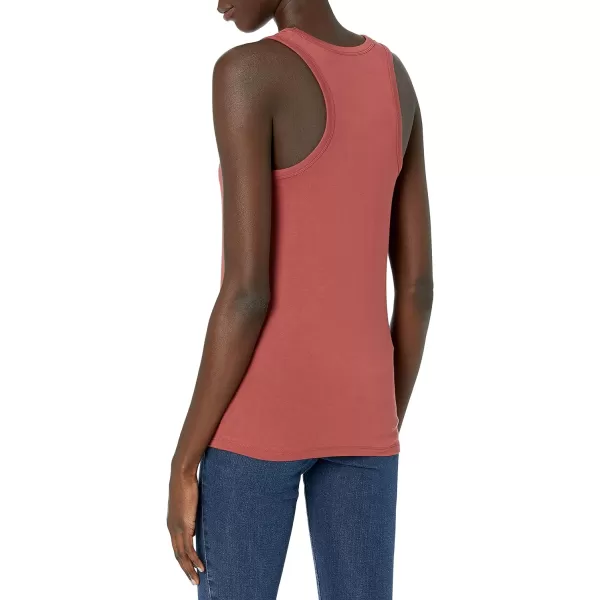 Amazon Essentials Womens Jersey Scoopneck Racerback Tank Top Previously Daily RitualSustainably Sourced Rayon Blend Brick Red