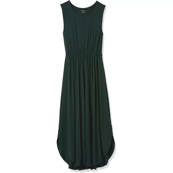 Amazon Essentials Womens Jersey Sleeveless Gathered Midi Dress Previously Daily RitualRayon Blend Deep Green