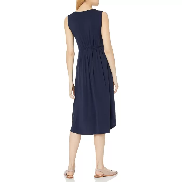 Amazon Essentials Womens Jersey Sleeveless Gathered Midi Dress Previously Daily RitualRayon Blend Navy