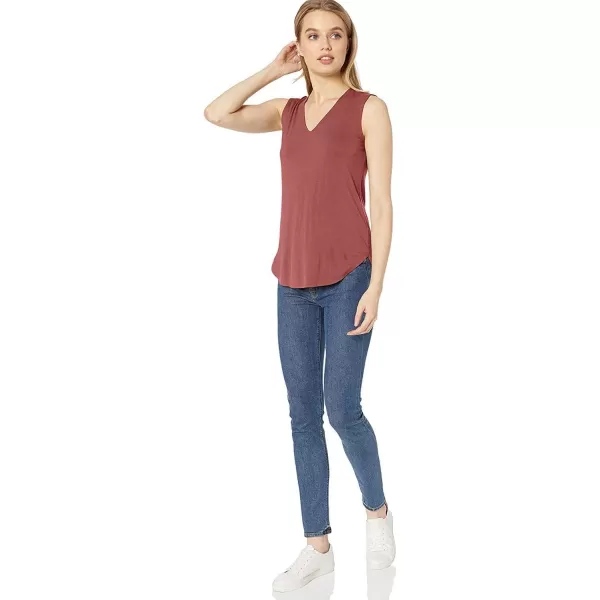 Amazon Essentials Womens Jersey StandardFit VNeck Tank Top Previously Daily Ritual Multipacks1 Dark Rose