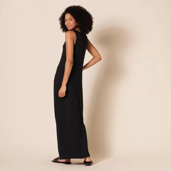 Amazon Essentials Womens Jersey VNeck Tank Maxi Length DressBlack
