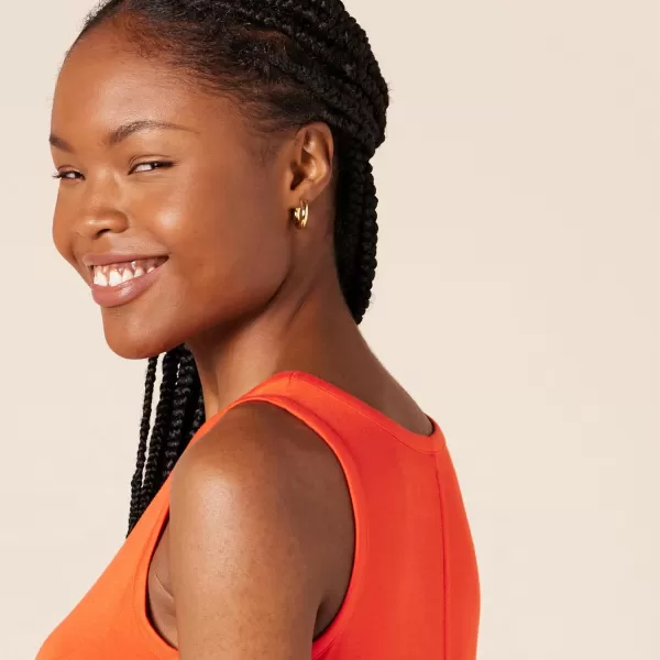 Amazon Essentials Womens Jersey VNeck Tank Maxi Length DressBright Orange