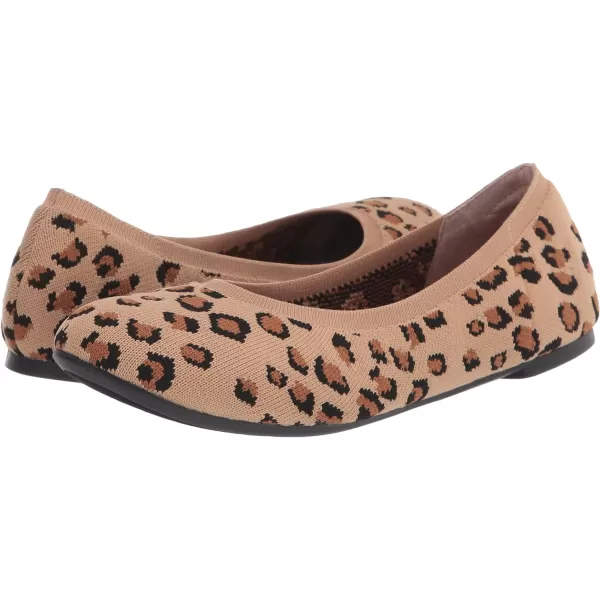 Amazon Essentials Womens Knit Ballet FlatBrown Leopard Print