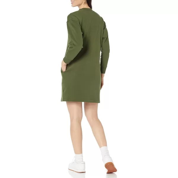 Amazon Essentials Womens Knit Henley Sweatshirt Dress Available in Plus SizeDark Olive