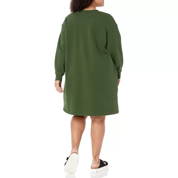 Amazon Essentials Womens Knit Henley Sweatshirt Dress Available in Plus SizeDark Olive