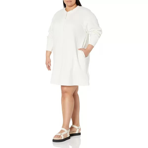 Amazon Essentials Womens Knit Henley Sweatshirt Dress Available in Plus SizeEggshell White