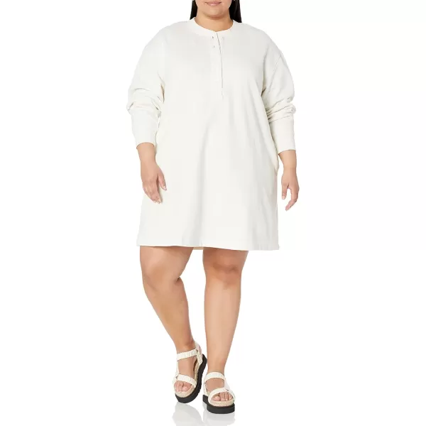 Amazon Essentials Womens Knit Henley Sweatshirt Dress Available in Plus SizeEggshell White