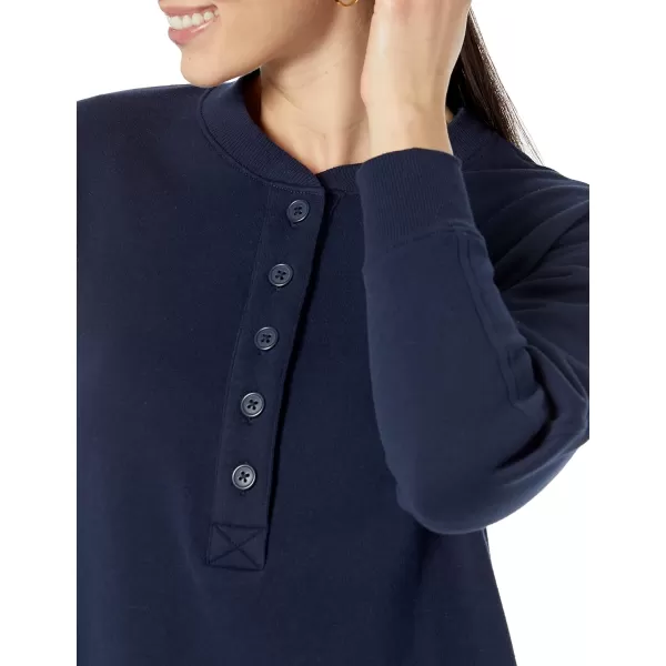 Amazon Essentials Womens Knit Henley Sweatshirt Dress Available in Plus SizeNavy