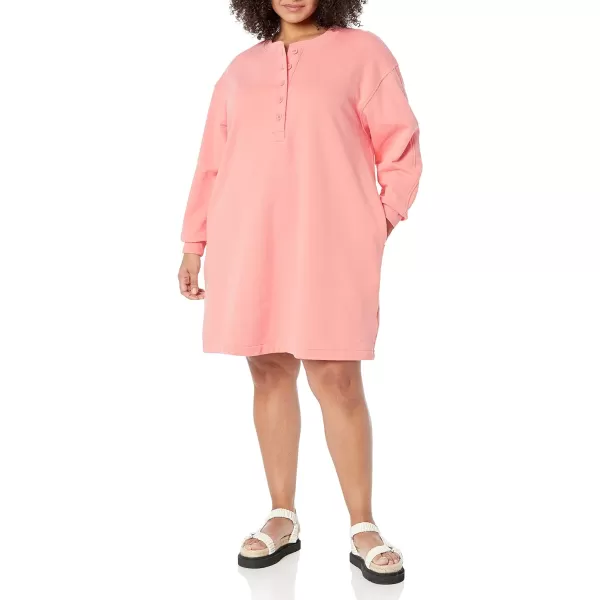 Amazon Essentials Womens Knit Henley Sweatshirt Dress Available in Plus SizePeach