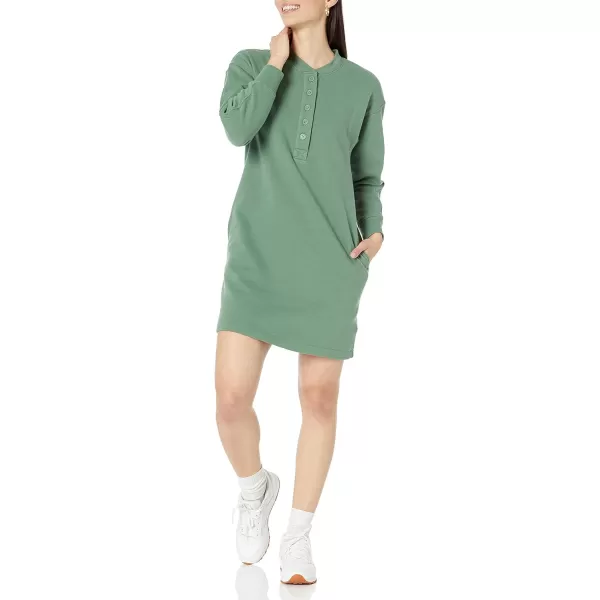 Amazon Essentials Womens Knit Henley Sweatshirt Dress Available in Plus SizeSage Green