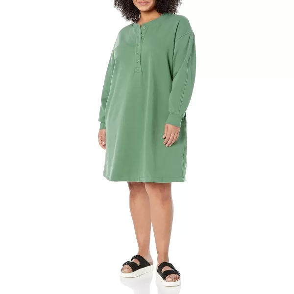 Amazon Essentials Womens Knit Henley Sweatshirt Dress Available in Plus SizeSage Green