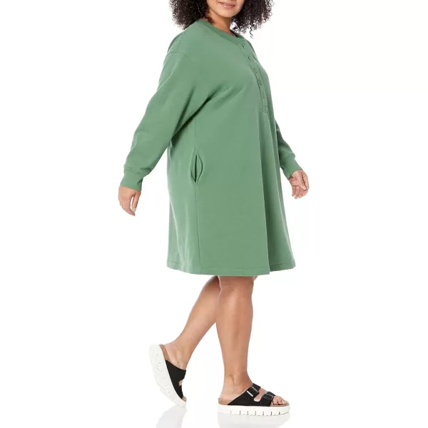 Amazon Essentials Womens Knit Henley Sweatshirt Dress Available in Plus SizeSage Green