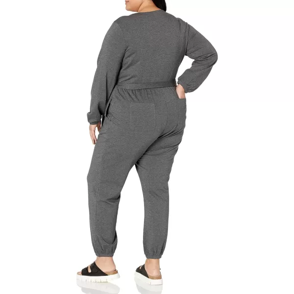 Amazon Essentials Womens Knit Surplice Jumpsuit Available in Plus SizeCharcoal Heather