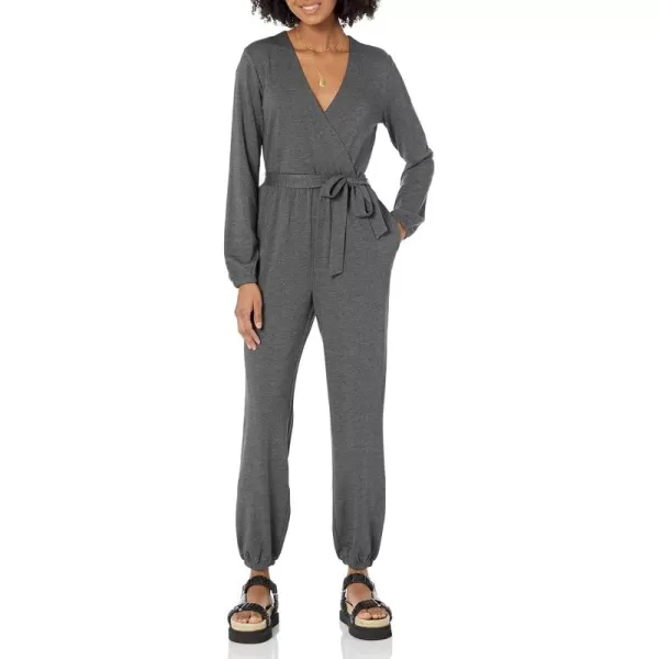 Amazon Essentials Womens Knit Surplice Jumpsuit Available in Plus SizeCharcoal Heather