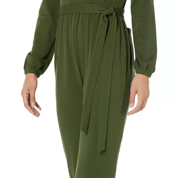 Amazon Essentials Womens Knit Surplice Jumpsuit Available in Plus SizeDark Olive