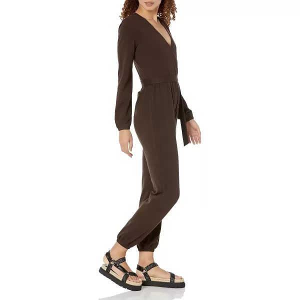 Amazon Essentials Womens Knit Surplice Jumpsuit Available in Plus SizeEspresso