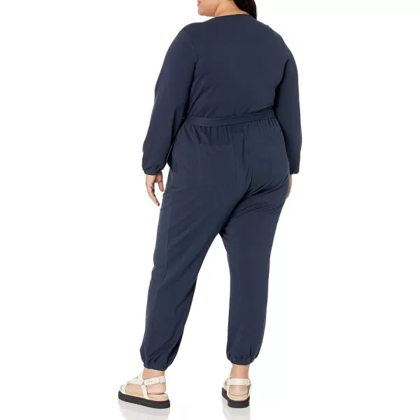 Amazon Essentials Womens Knit Surplice Jumpsuit Available in Plus SizeNavy