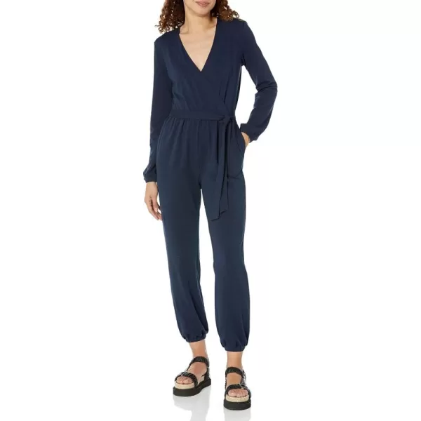 Amazon Essentials Womens Knit Surplice Jumpsuit Available in Plus SizeNavy