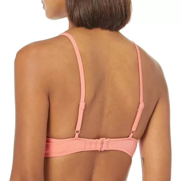 Amazon Essentials Womens LightSupport Classic Bikini Swimsuit TopCoral Pink