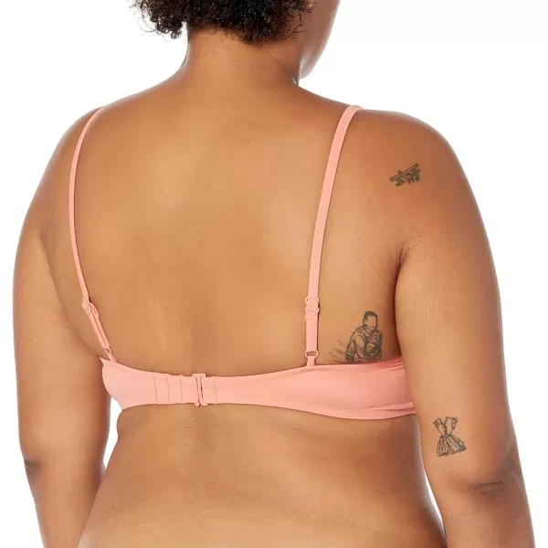 Amazon Essentials Womens LightSupport Classic Bikini Swimsuit TopCoral Pink