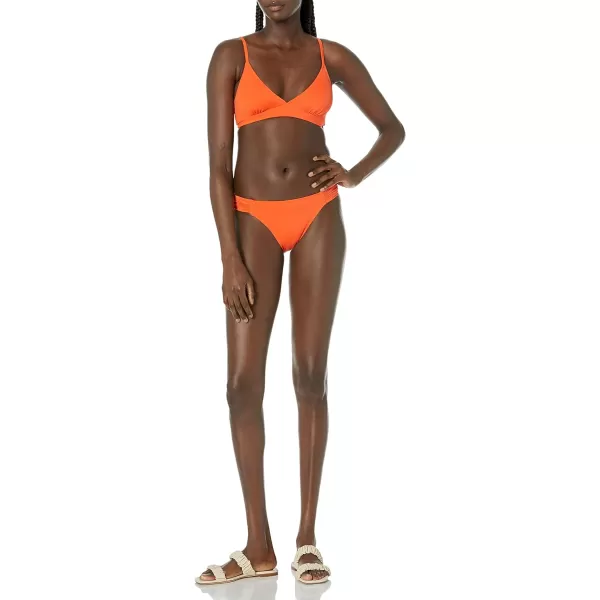 Amazon Essentials Womens LightSupport Classic Bikini Swimsuit TopOrange