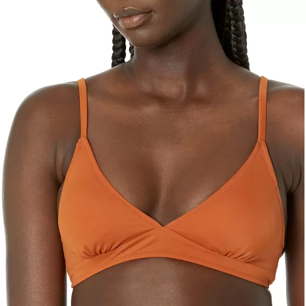 Amazon Essentials Womens LightSupport Classic Bikini Swimsuit TopTerracotta