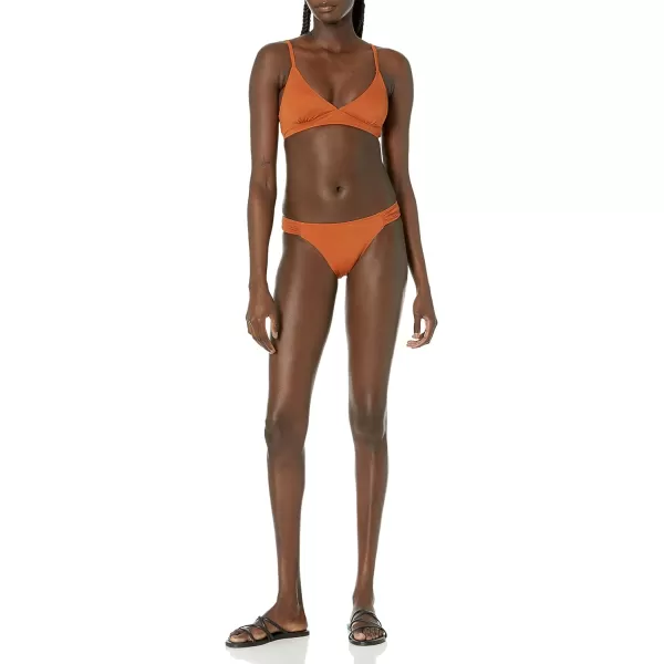 Amazon Essentials Womens LightSupport Classic Bikini Swimsuit TopTerracotta