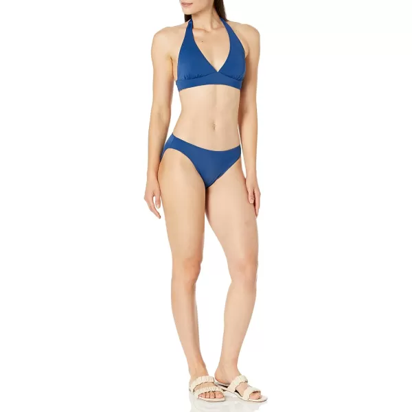 Amazon Essentials Womens LightSupport Tie Halter Bikini Swimsuit Top Available in Plus SizeDeep Blue