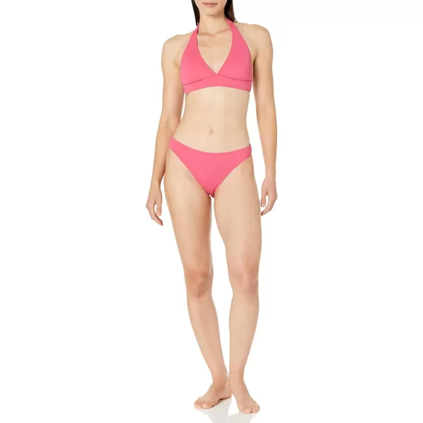 Amazon Essentials Womens LightSupport Tie Halter Bikini Swimsuit Top Available in Plus SizeHot Pink