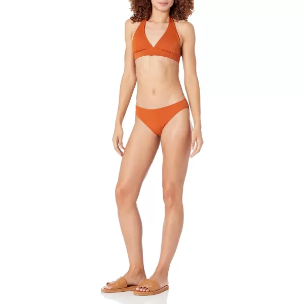 Amazon Essentials Womens LightSupport Tie Halter Bikini Swimsuit Top Available in Plus SizeTerracotta