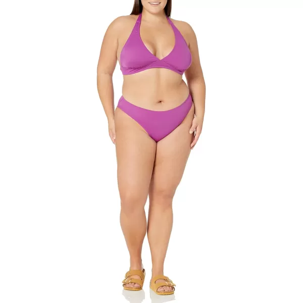 Amazon Essentials Womens LightSupport Tie Halter Bikini Swimsuit Top Available in Plus SizeViolet