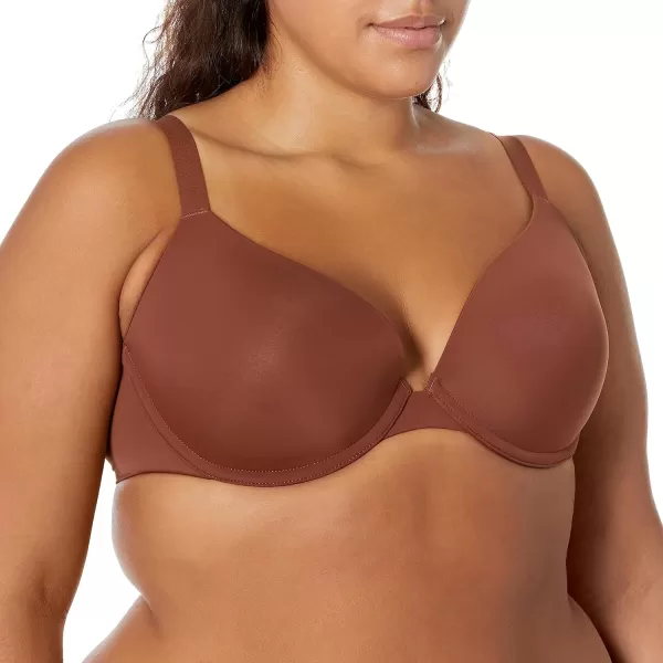 Amazon Essentials Womens Lightly Lined Plunge Bra Pack of 2BurgundyChocolate