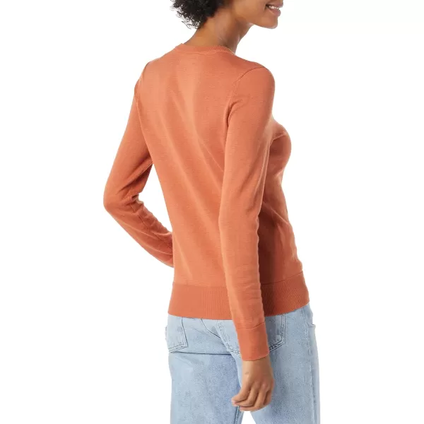 Amazon Essentials Womens Lightweight Crewneck Cardigan Sweater Available in Plus SizeCaramel