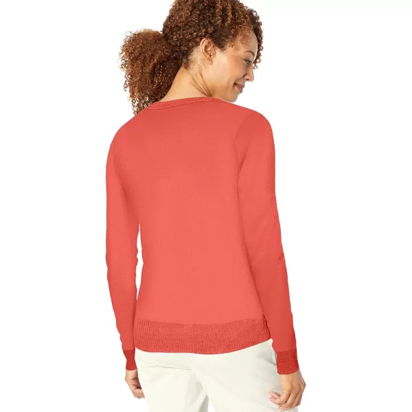 Amazon Essentials Womens Lightweight Crewneck Cardigan Sweater Available in Plus SizeCoral Pink