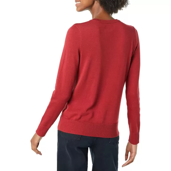 Amazon Essentials Womens Lightweight Crewneck Cardigan Sweater Available in Plus SizeDark Red