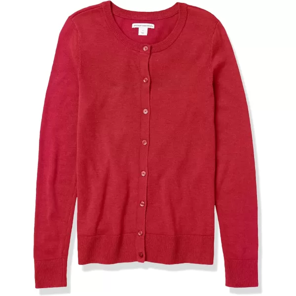 Amazon Essentials Womens Lightweight Crewneck Cardigan Sweater Available in Plus SizeDark Red