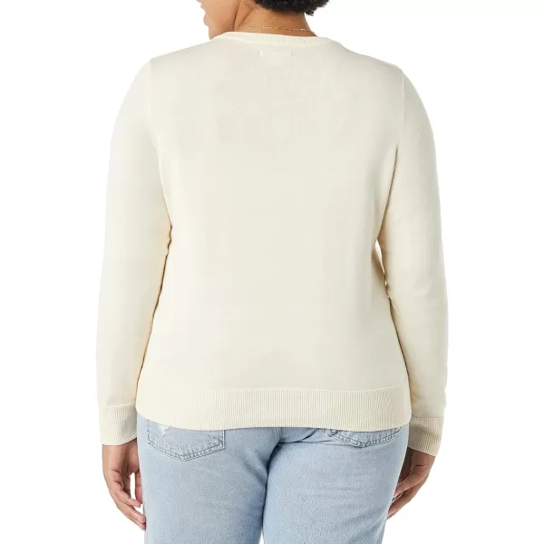 Amazon Essentials Womens Lightweight Crewneck Cardigan Sweater Available in Plus SizeEcru