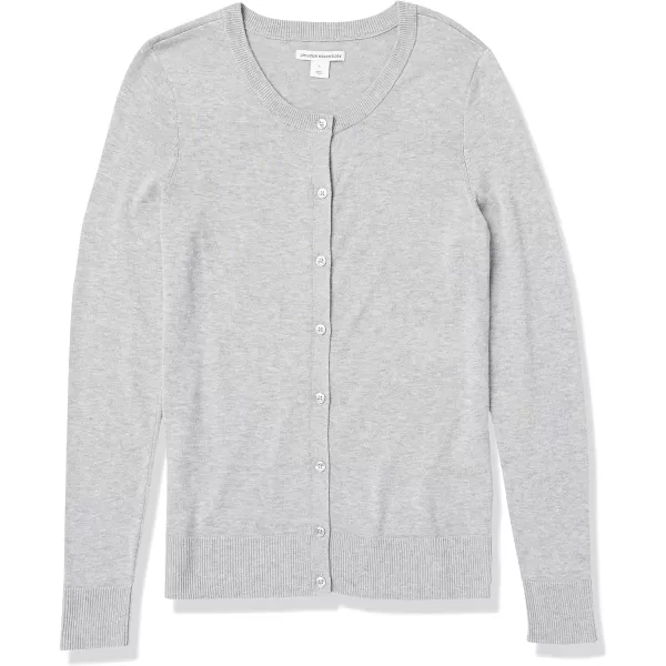 Amazon Essentials Womens Lightweight Crewneck Cardigan Sweater Available in Plus SizeGrey Heather