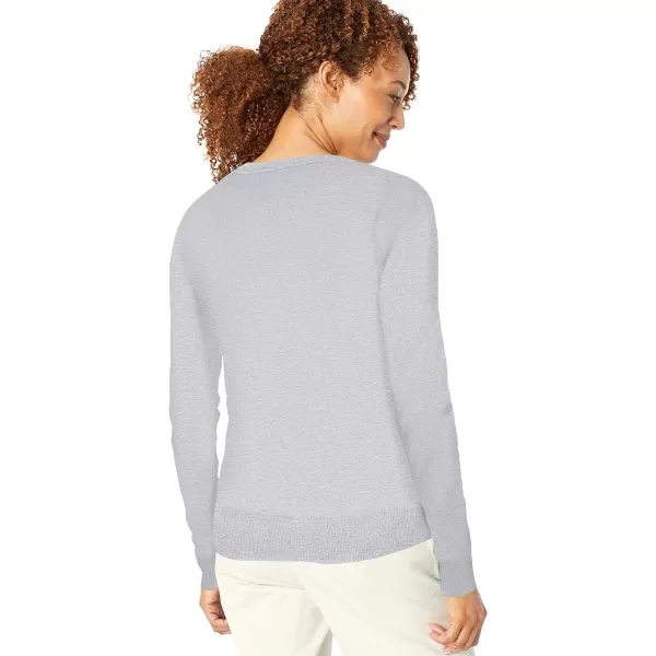 Amazon Essentials Womens Lightweight Crewneck Cardigan Sweater Available in Plus SizeLight Grey Heather